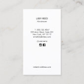 Turquoise Blauw Moderne Kapper Gouden Schaar Visitekaartje (Achterkant)