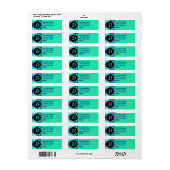 Turquoise Blauw Monogram Etiket (Full Sheet)