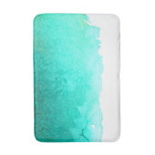 Turquoise blauw oceaan strand thema waterverf badmat (Voorkant Verticaal)