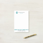 Turquoise-blauw Paisley accent Post-it® Notes (Op bureau)