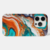 Turquoise blauw, roest en goudverf abstract Case-Mate iPhone case (Achterkant (horizontaal))