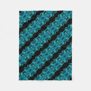 Turquoise Blauw Uniek Patroon/Strepen Fleece Deken