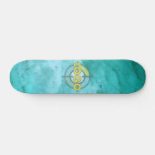 Turquoise Blauw Wit Marmer Chill Vibes Skateboard (Horizontaal)