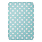 Turquoise Blauw & Wit Polka Dots Dot Badmat (Voorkant Verticaal)