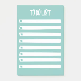Turquoise Blauw Witte Eenvoudige Meisjesachtige Ta Post-it® Notes