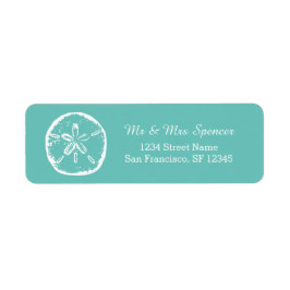 Turquoise blauw zand dollar Retouradres Labels