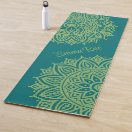 Turquoise Blauw & Zee Groene Mandala Bloem Yogamat