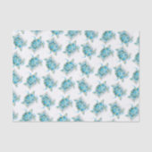Turquoise Blauw Zee Schildpad Beachy Tissuepapier (Voorkant)
