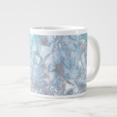 Turquoise Blauw Zilver Marmer Extra Grote Beker (Voorkant rechts)