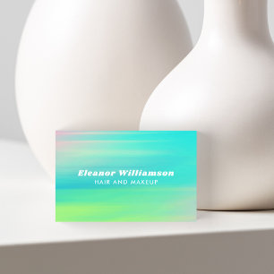 Turquoise Blauwe Abstracte Waterverf Creatief Haar Visitekaartje