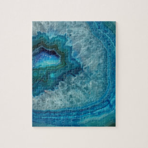 Turquoise Blauwe Agaat Geode Edelsteen Legpuzzel