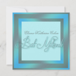 Turquoise Blauwe Bat Mitzvah Uitnodigingen