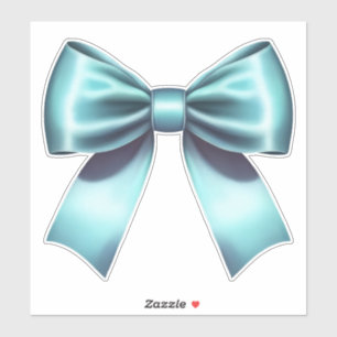 Turquoise Blauwe Boog Elegante Bruiloft Bruidsfees Sticker
