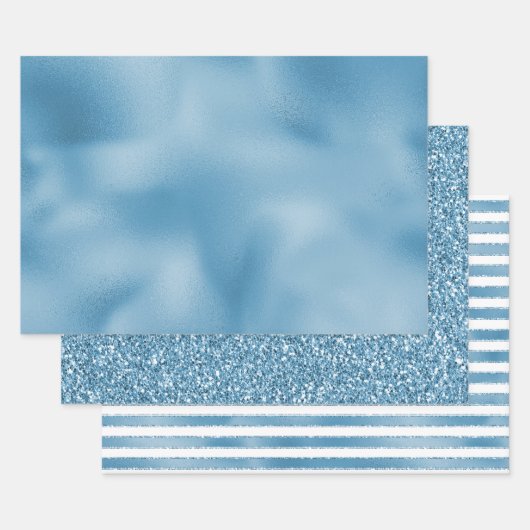 Turquoise blauwe bruiloft inpakpapier vel (Set)