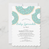 Turquoise Blauwe Donut Baby Strooidouche per Mail Kaart (Voorkant)