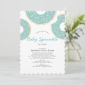 Turquoise Blauwe Donut Baby Strooidouche per Mail Kaart (Staand voorkant)