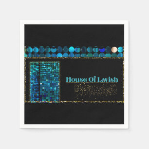 Turquoise Blauwe Glam Huis Van Weelderige Luxe Fee Servet