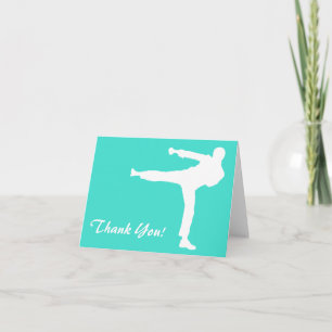 Turquoise; Blauwe Groene Martial Arts Bedankkaart