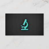 Turquoise; blauwe groene microscoop visitekaartje (Achterkant)