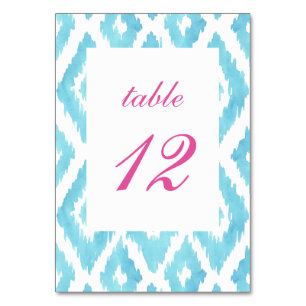 Turquoise Blauwe Ikat Tafelkaart Kaart