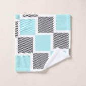 Turquoise blauwe lijn vierkanten bad handdoek (Wasdoekje)