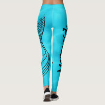 Turquoise blauwe Mermaid Squad Leggings