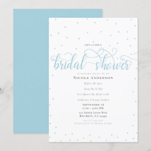 Turquoise Blauwe Moderne Minimale Script Bruids Sh Kaart