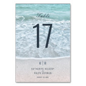 Turquoise blauwe oceaan bruiloft kaart (Achterkant)