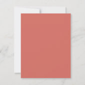 Turquoise Blauwe Oranje Lente Perzik Bloemige Trou RSVP Kaartje (Achterkant)