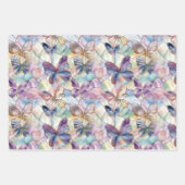 Turquoise Blauwe Paarse Vlinders Inpakpapier Vel (Voorkant 3)
