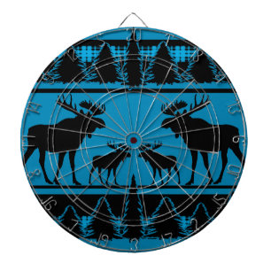 Turquoise blauwe plaid eland rustiek patroon dartbord