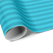 Turquoise & Blauwe Strepen Cadeaupapier (Rol Hoek)