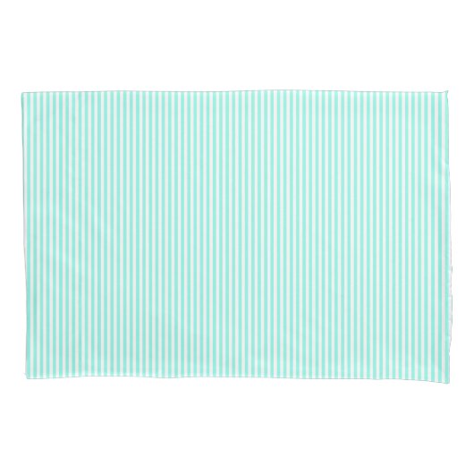 Turquoise Blauwe Strepen Kust Kussensloop (Voorkant)
