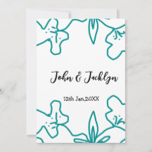 Turquoise blauwe trouwkoppel naam datum flstylish 