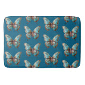 Turquoise blauwe vlinders badmat (Voorkant)