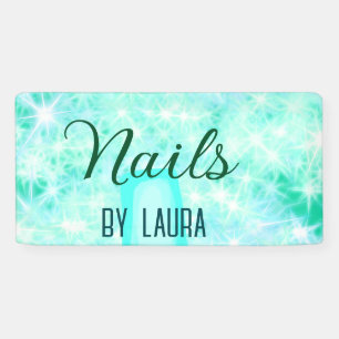 Turquoise blauwgroen agaat aqua nagels naam toevoe spandoek