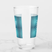 Turquoise blauwgroen agate aqua monogram letter te glas (Rechts)