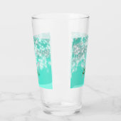 Turquoise blauwgroen agate aqua monogram letter te glas (Links)