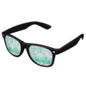 Turquoise blauwgroen agate aqua monogram letter te retro zonnebril (Gekanteld)