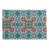 Turquoise Blauwgroen Blauw Donkerrood Bruin Grijs  Kussensloop (Achterkant-Rechts)