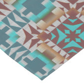 Turquoise Blauwgroen Blauw Donkerrood Bruin Grijs Medium Tafelloper (Hoek)