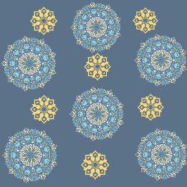 Turquoise Blauwgroen Blauw en geel Mandala Kunstpa iPhone 15 Pro Max Hoesje