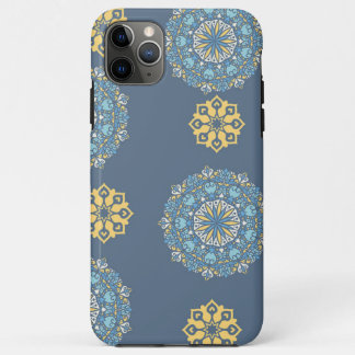 Turquoise Blauwgroen Blauw en geel Mandala Kunstpa iPhone 11 Pro Max Hoesje