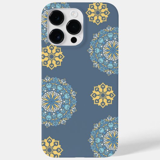 Turquoise Blauwgroen Blauw en geel Mandala Kunstpa Case-Mate iPhone Case (Achterkant)