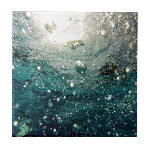 Turquoise Blauwgroen Blue Bubbles Water Zee Patroo Tegeltje