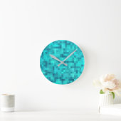 Turquoise Blauwgroen Blue Pattern Ronde Klok (Huis)