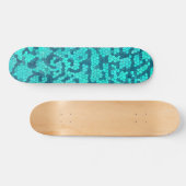 Turquoise Blauwgroen Blue Pattern Skateboard (Horizontaal)