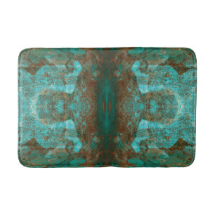 Turquoise Blauwgroen Brown Abstract Southwestern P Badmat