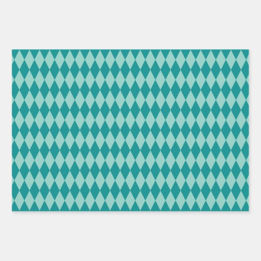 Turquoise - Blauwgroen en goudpartikerwijn Inpakpapier Vel (Voorkant 3)