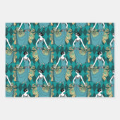 Turquoise - Blauwgroen en goudpartikerwijn Inpakpapier Vel (Voorkant)